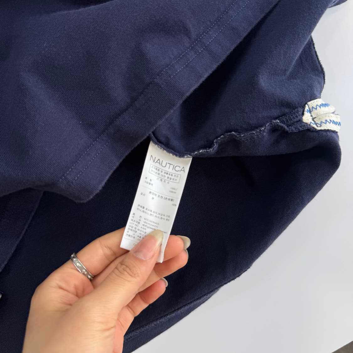 Nautica 노티카 스펠아웃로고 네이비 반팔 상품이미지6