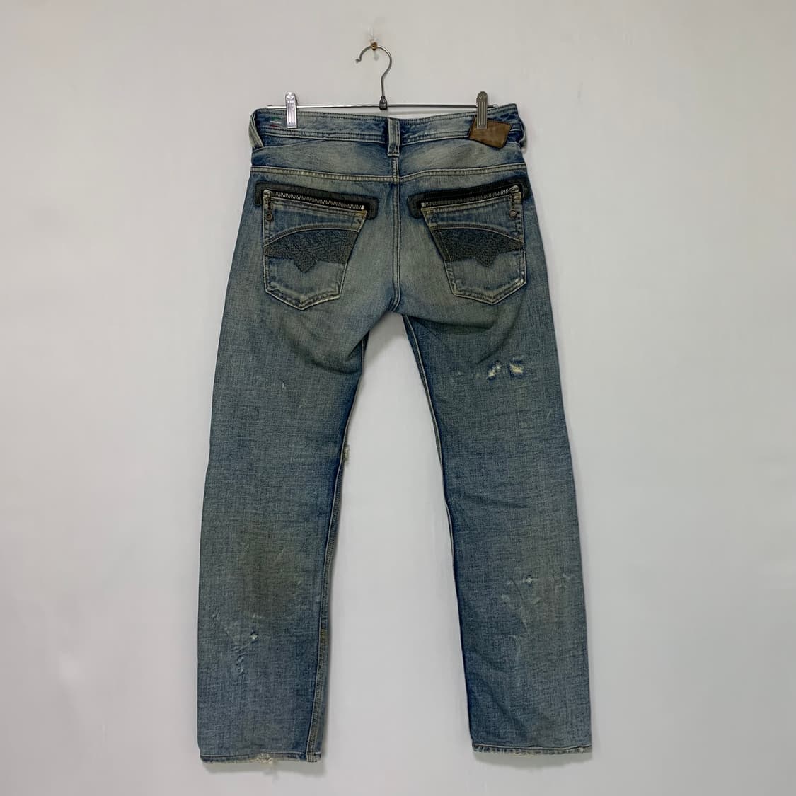 디젤 빈티지 지퍼 포켓 워싱 데님 팬츠 청바지 29-30인치 y2k  상품이미지9
