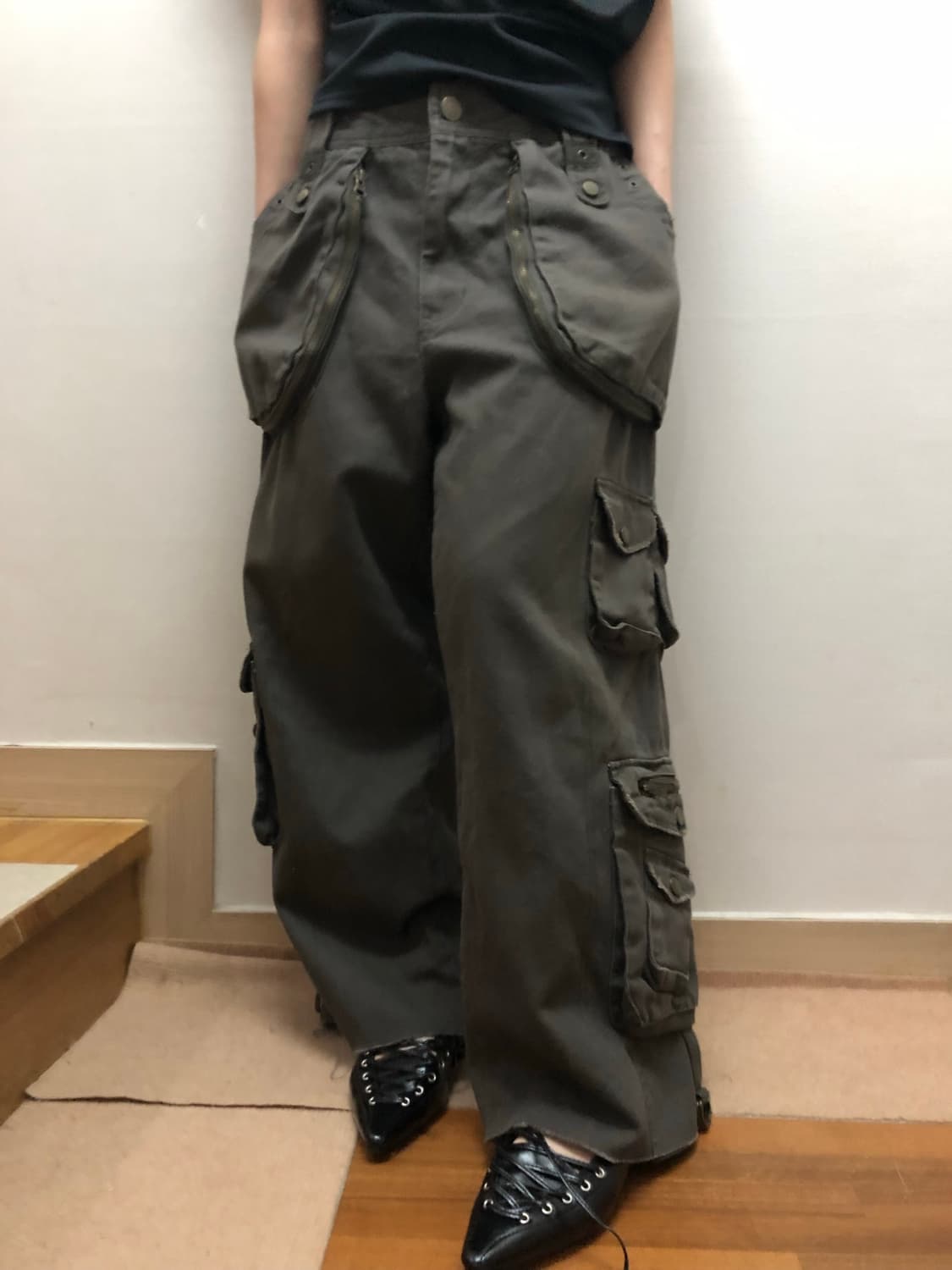 빈티지 그레이 펑크 빅 포켓 팬츠 상품이미지4