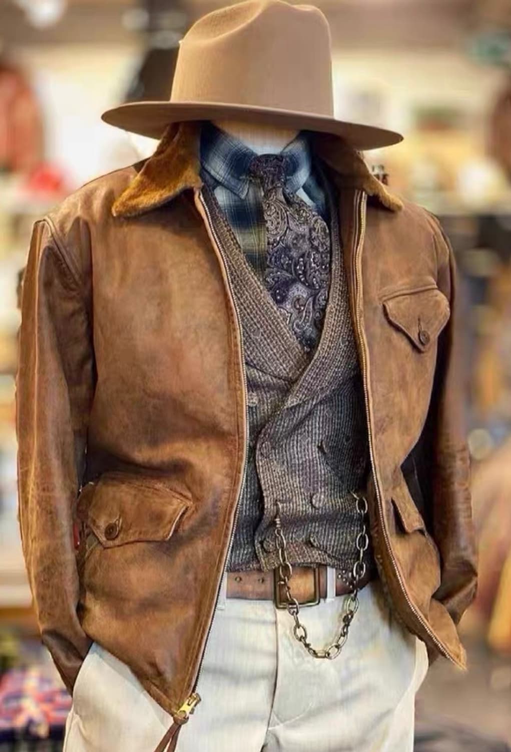 RRL 더블알엘 시어링카라 레더 뉴스보이 봄버자켓 xl 상품이미지1