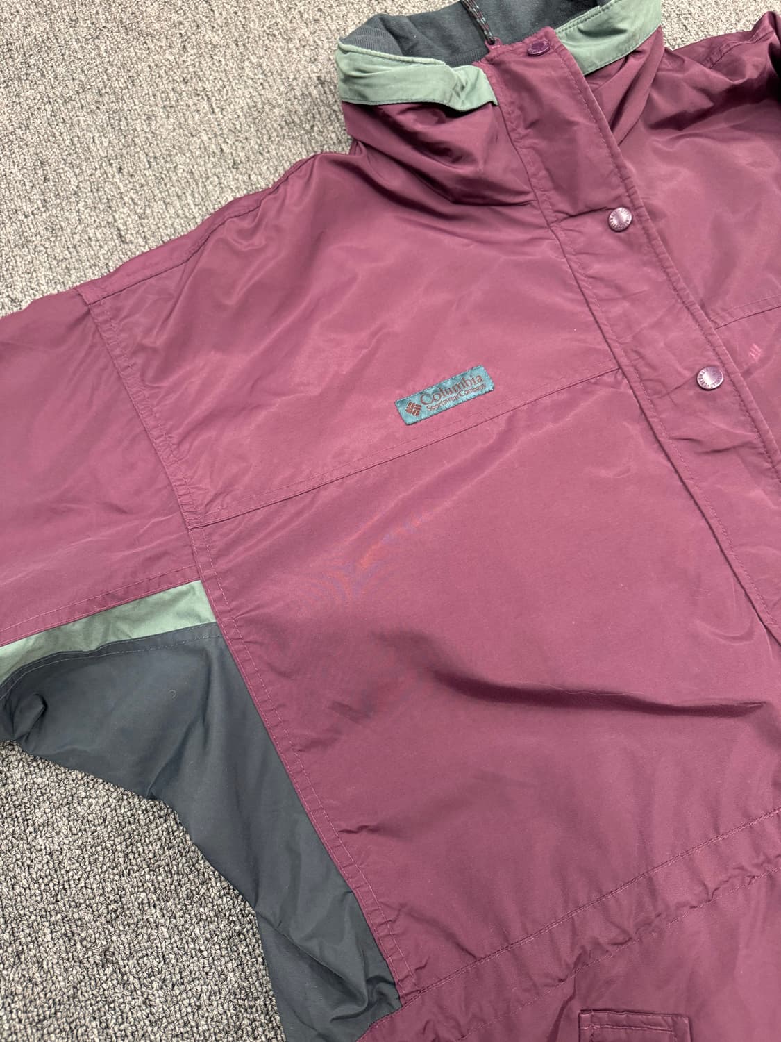 콜롬비아 빈티지 올드스쿨 버건디 투웨이 바람막이 상품이미지2