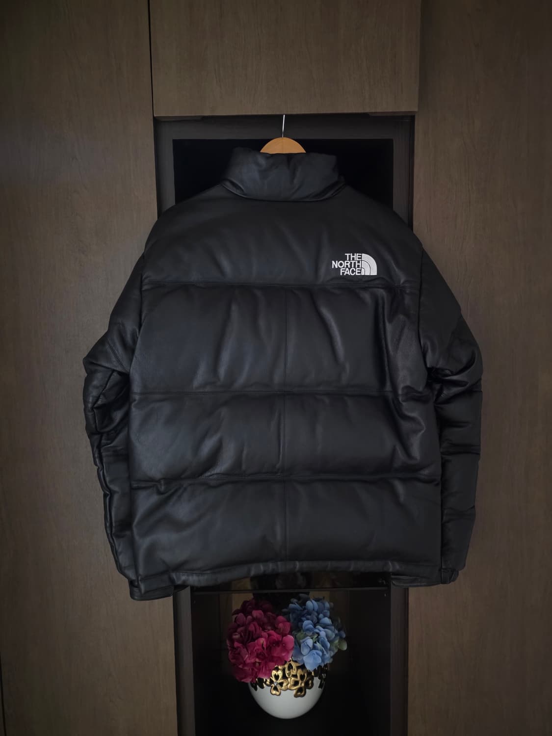 [M] 슈프림 노스페이스 레더 눕시 패딩 블랙 상품이미지2