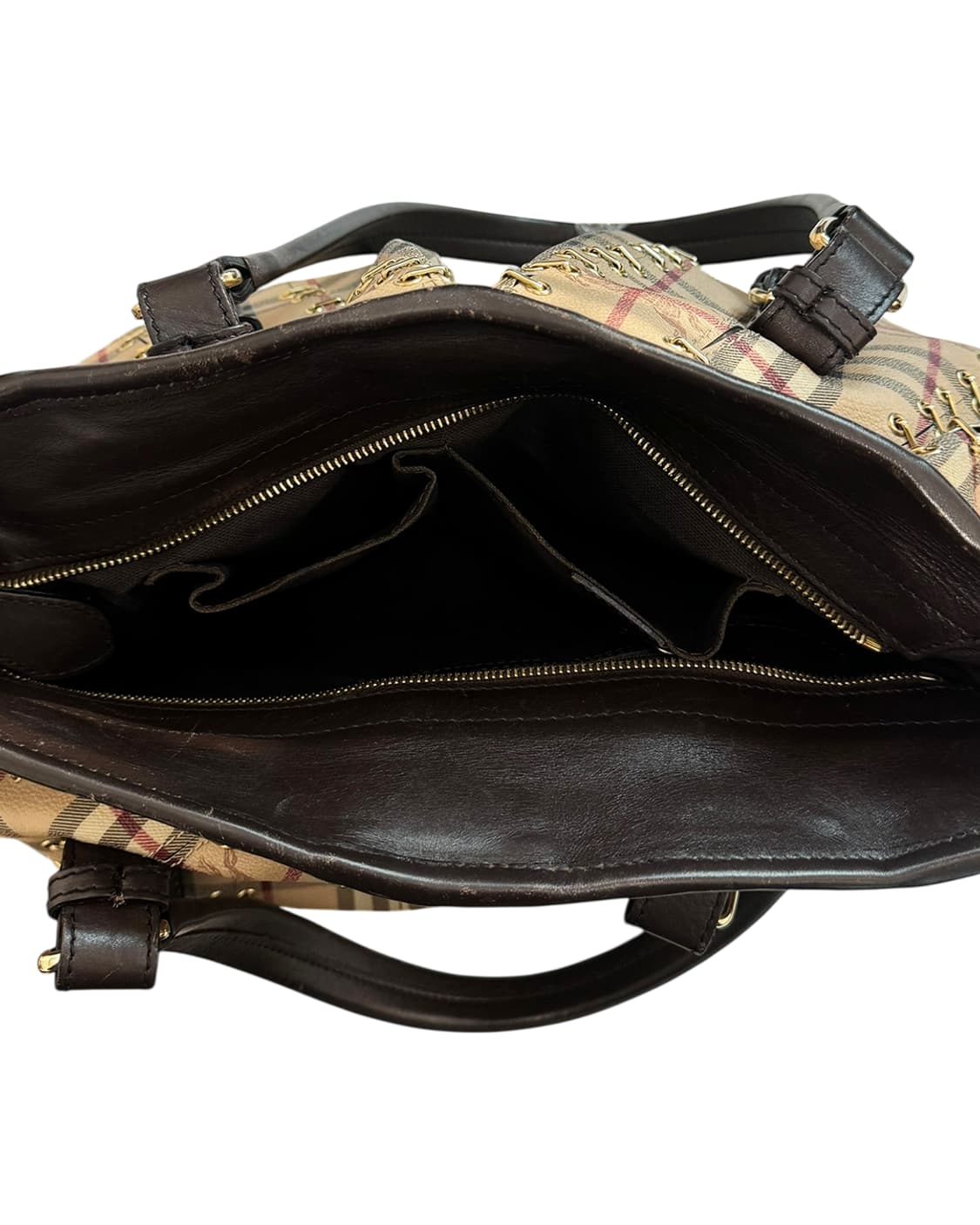 버버리 헤이마켓 체크 메탈 스티치 로리 백 상품이미지7