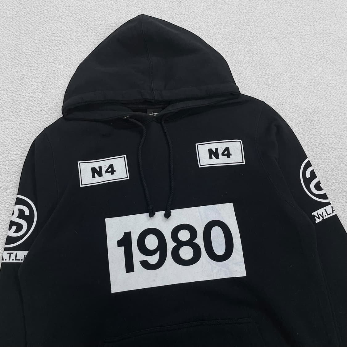 스투시 Stussy N4 1980 후드티 블랙 상품이미지3