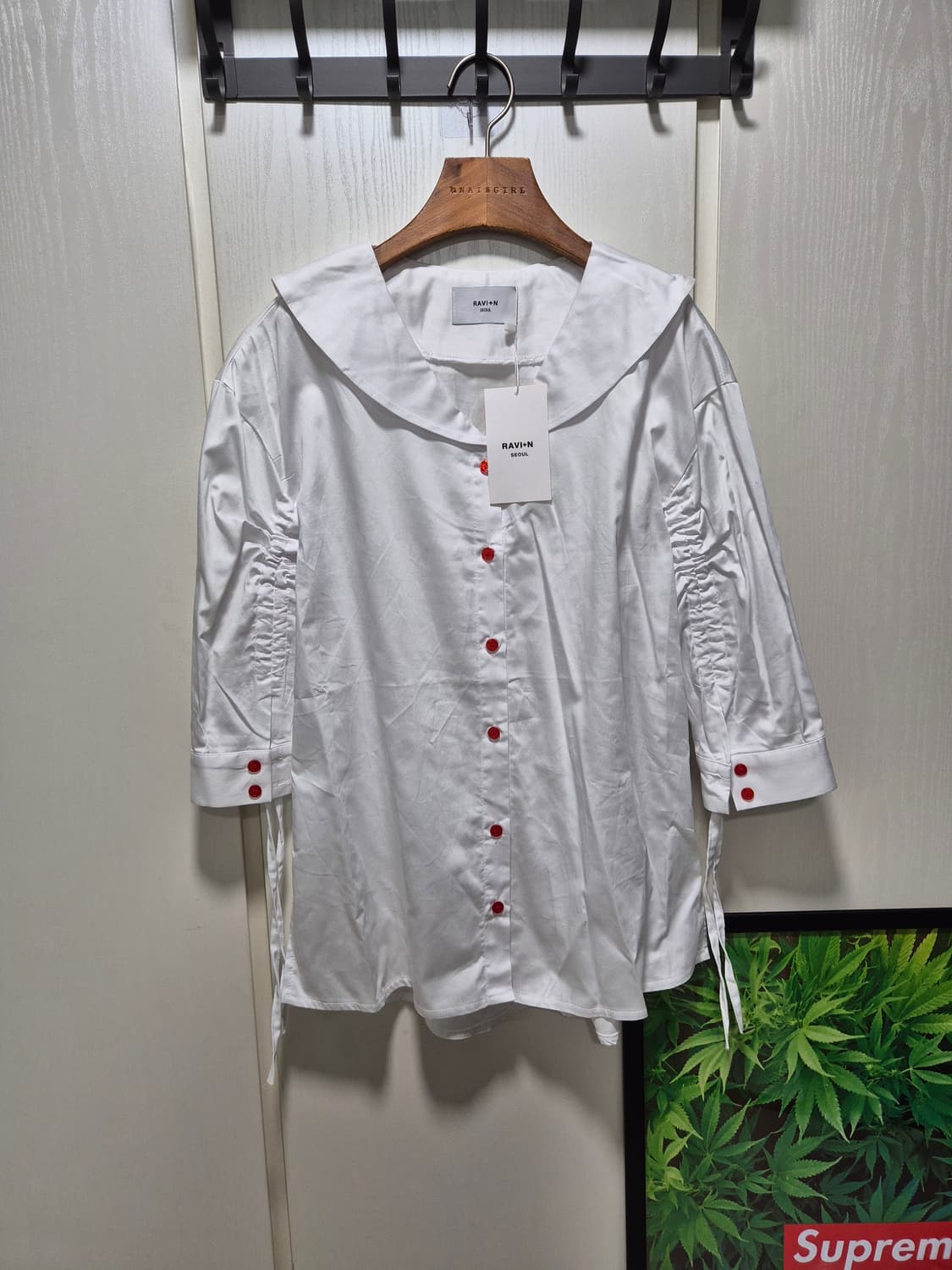 (타임세일)(새상품)RAVI+N 화이트 세일러 블라우스 상품이미지2