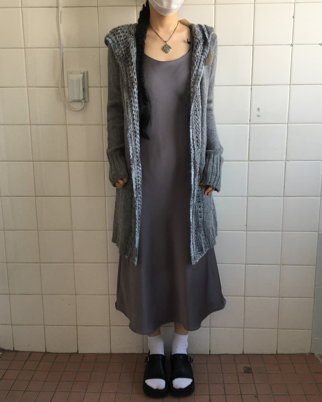 Punching point open hood cardigan 상품이미지7