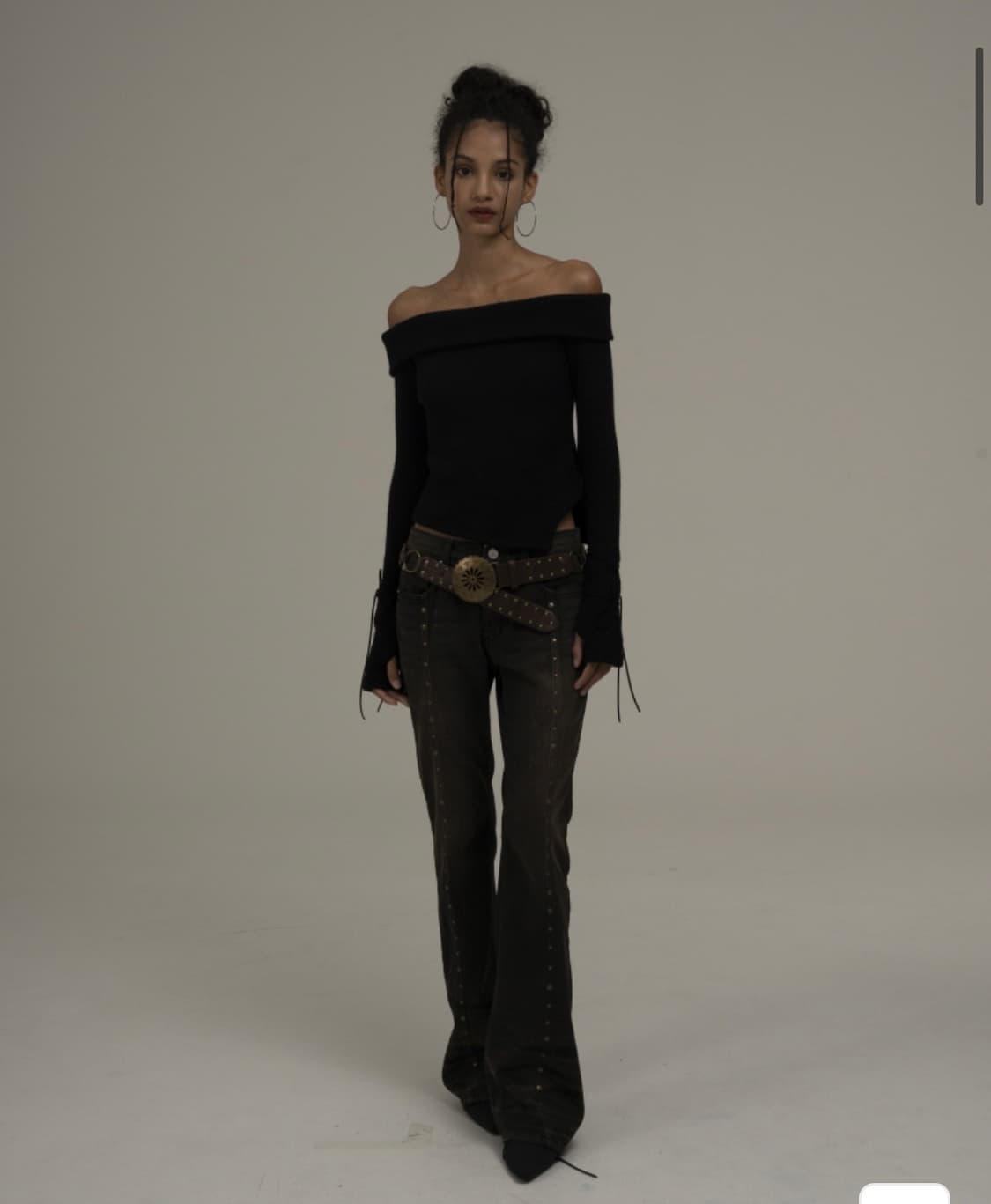 미드나잇무브 ribet bootcut pants 부츠컷 팬츠 black 상품이미지2