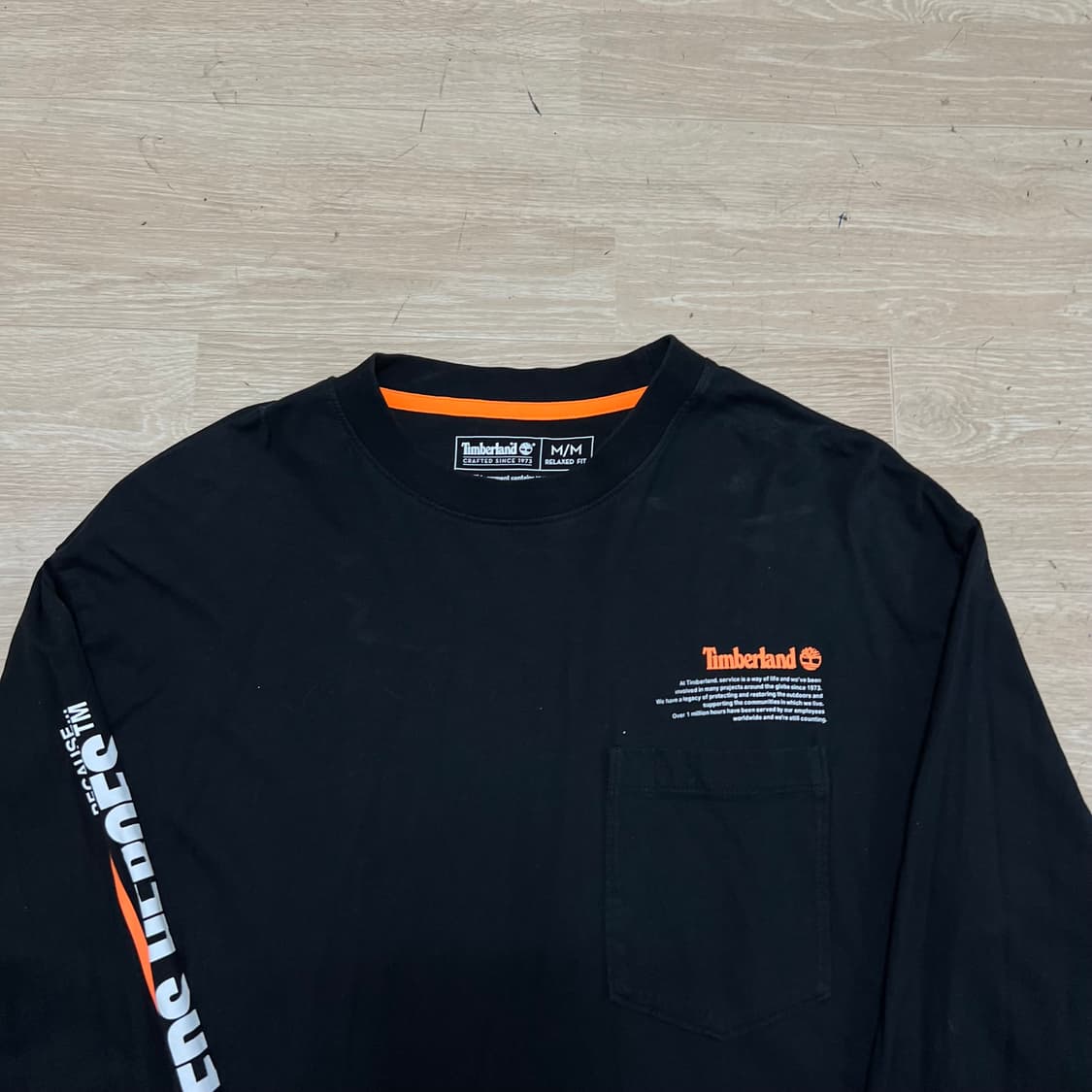 팀버랜드 포켓 코튼 롱슬리브 긴팔티셔츠 [블랙] M/95 상품이미지2