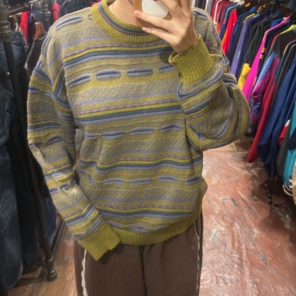 [Hi] 그린 패턴 스웨터 니트 상품이미지1