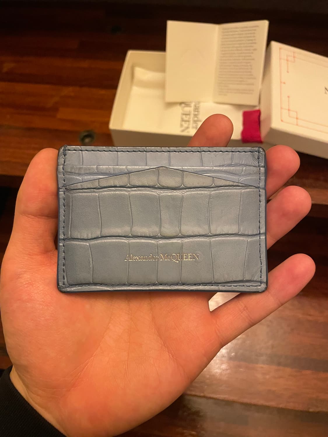 알렉산더 맥퀸 스카이블루 카드지갑 풀세트 상품이미지3