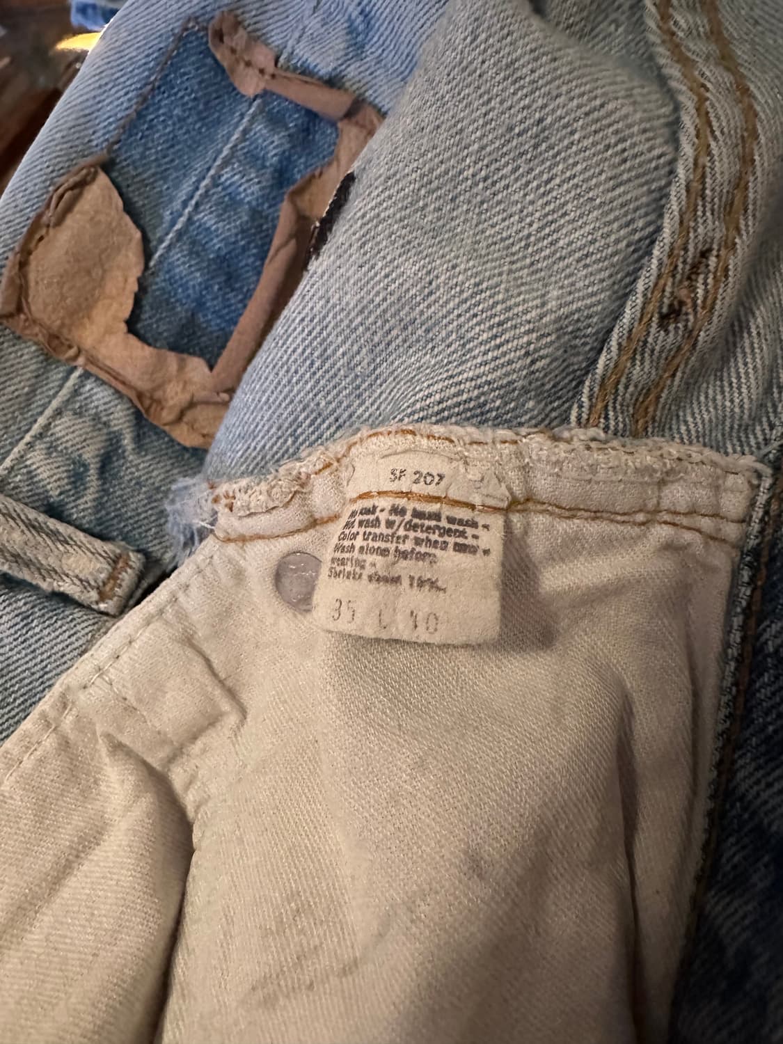 80s USA 빈티지 리바이스 501 66후기 셀비지 데님 팬츠 상품이미지9