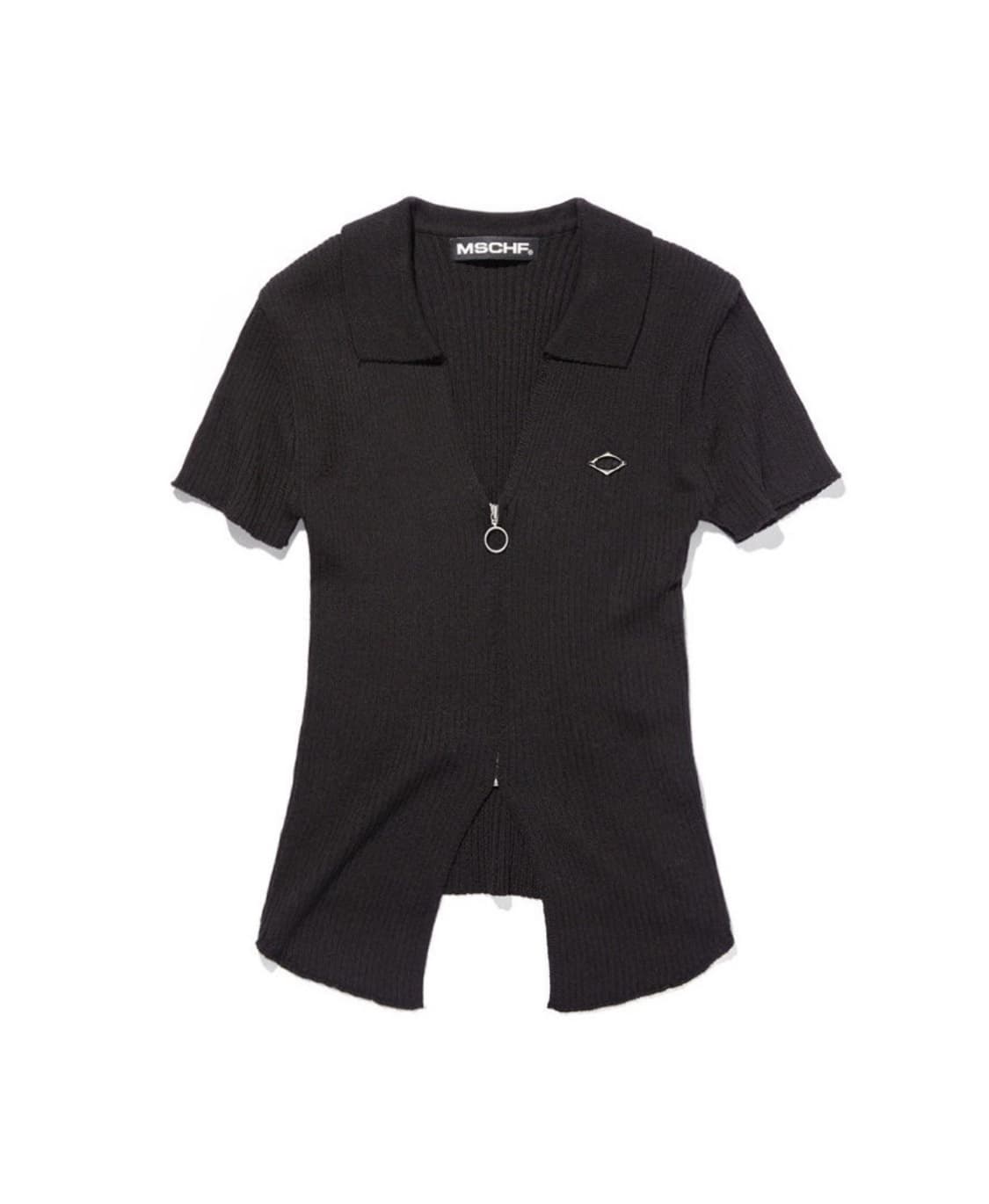 미스치프 반팔 니트집업 상품이미지1