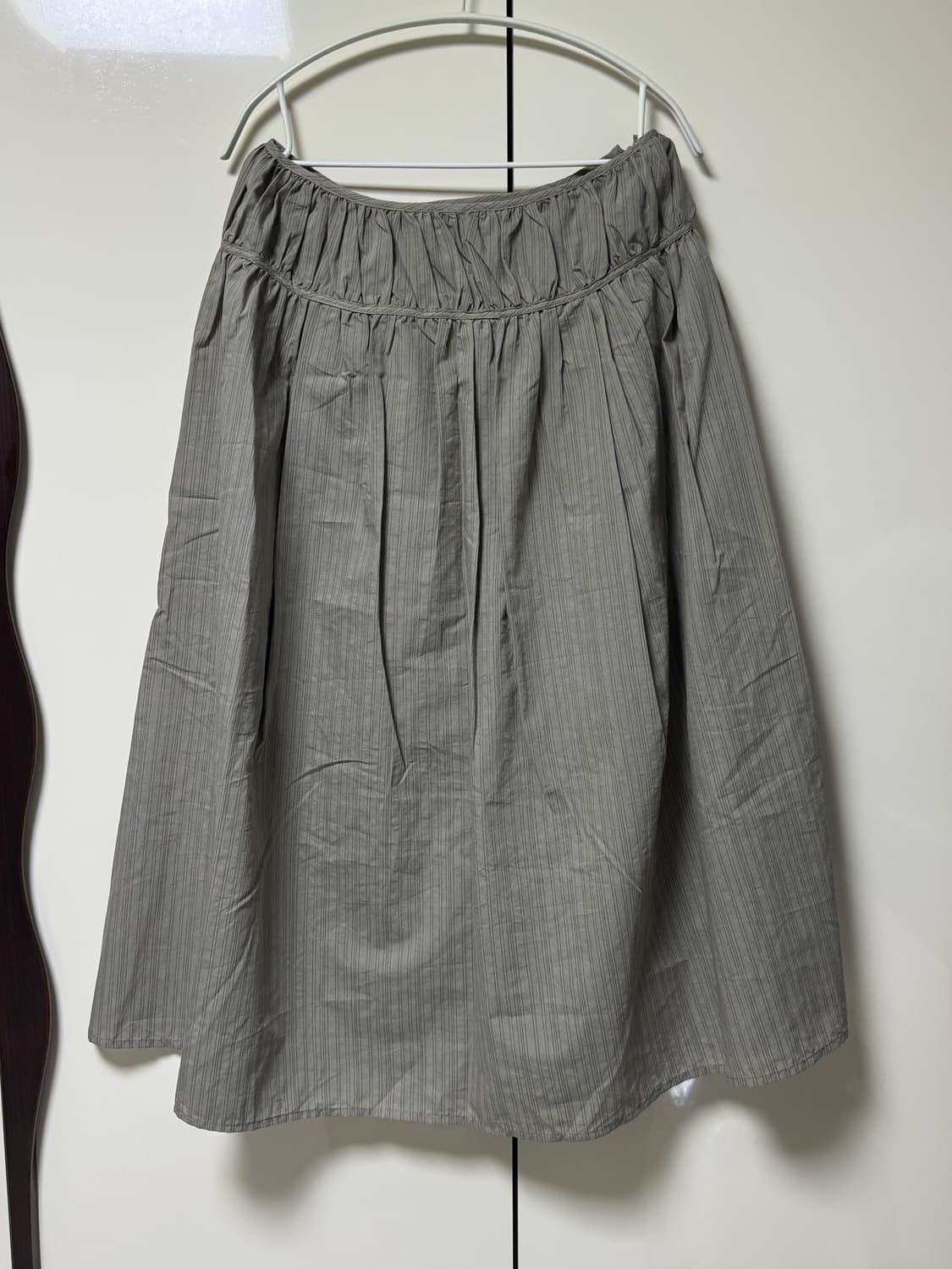 Hello September 코튼 스트라이프 스커트 M 브라운 상품이미지4