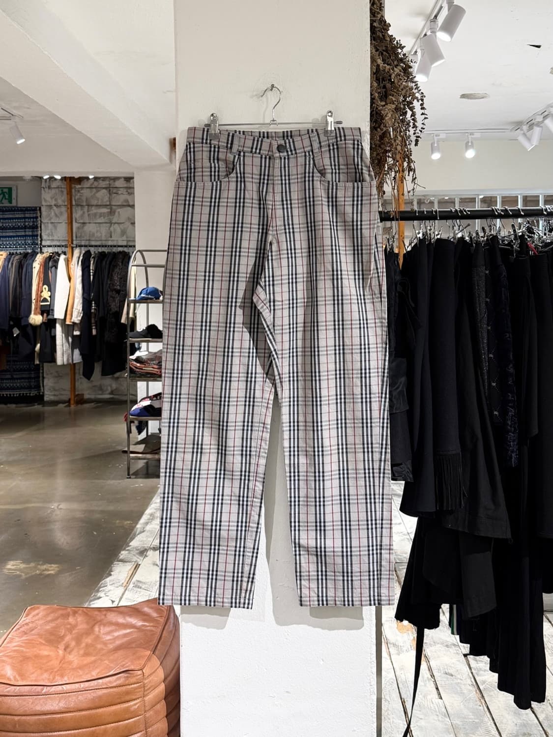 버버리 그레이 노바체크 스트레이트 코튼 트라우저 상품이미지1