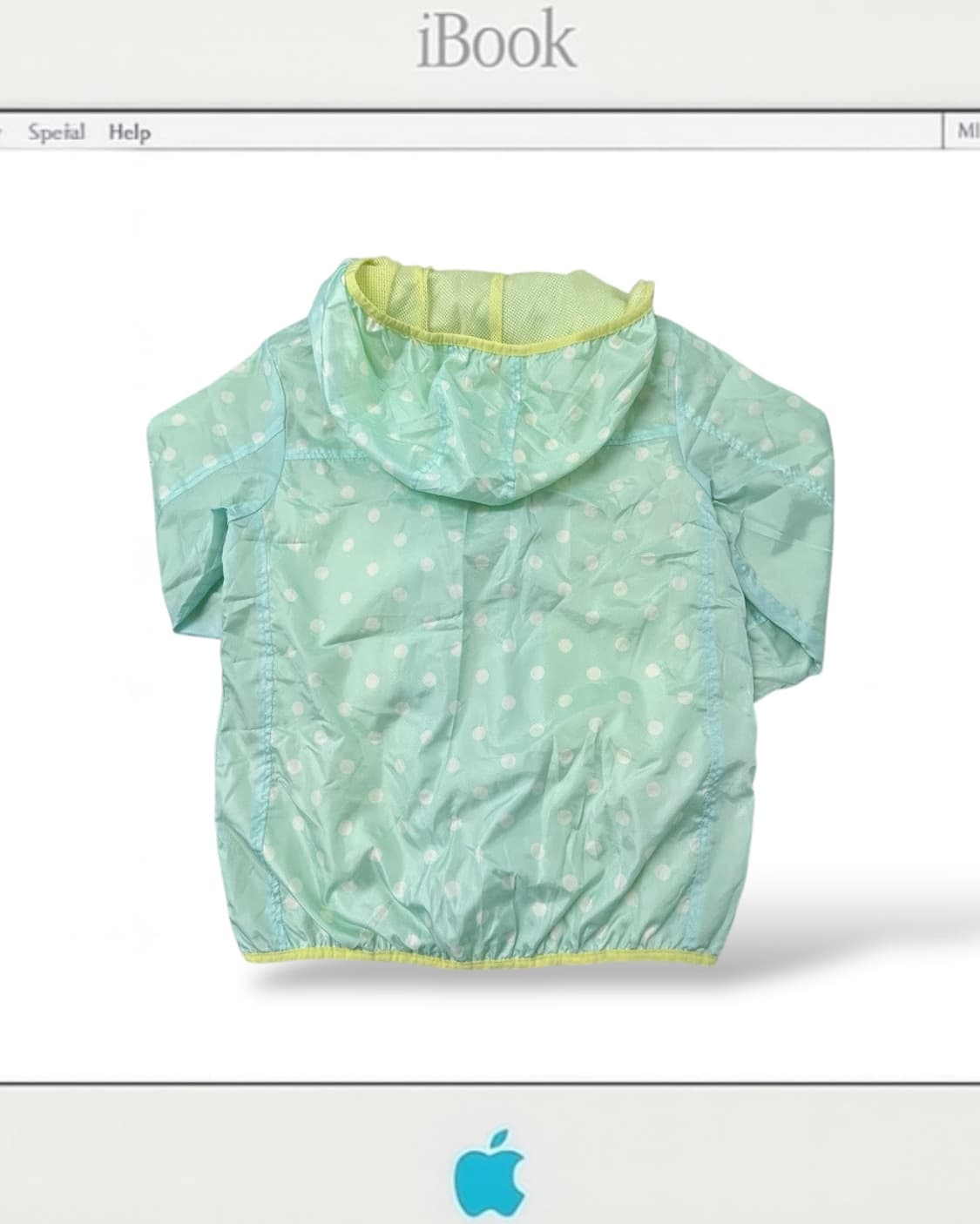 jp vintage 민트 × 옐로우 도트 패턴 윈드브레이커 상품이미지2