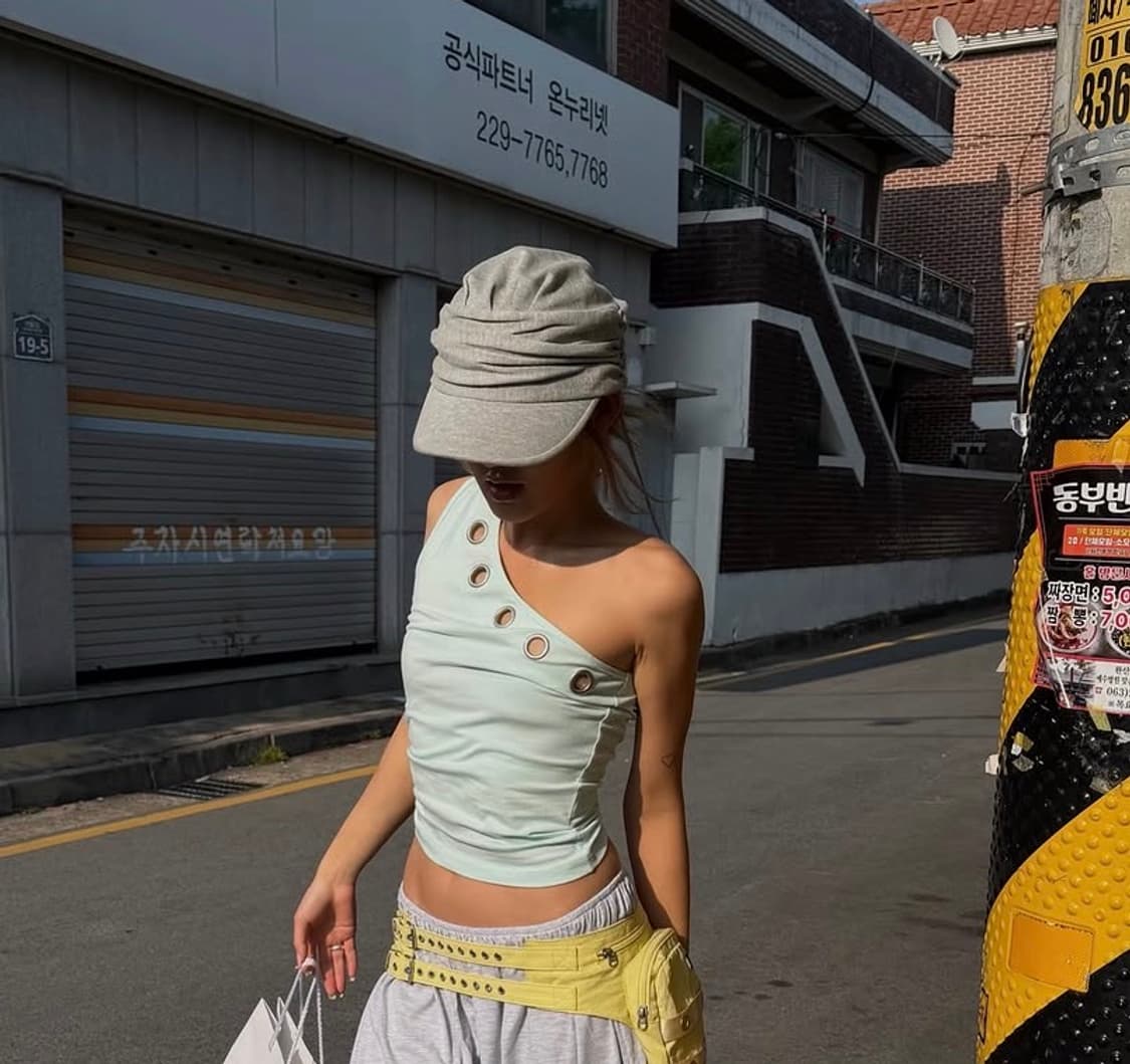주름 모자 캡 (검정,그레이) 개별판매 상품이미지2