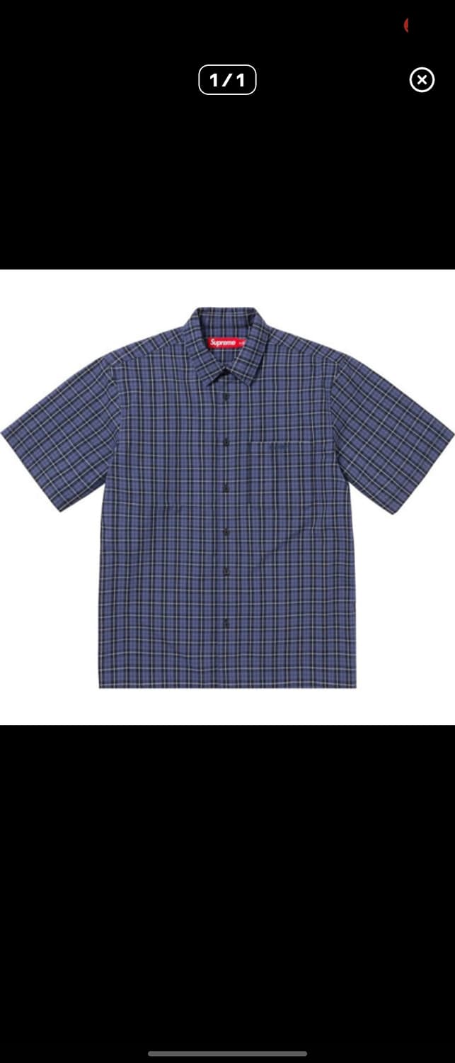 슈프림 미니 플레이드 셔츠 네이비 구해요 상품이미지1