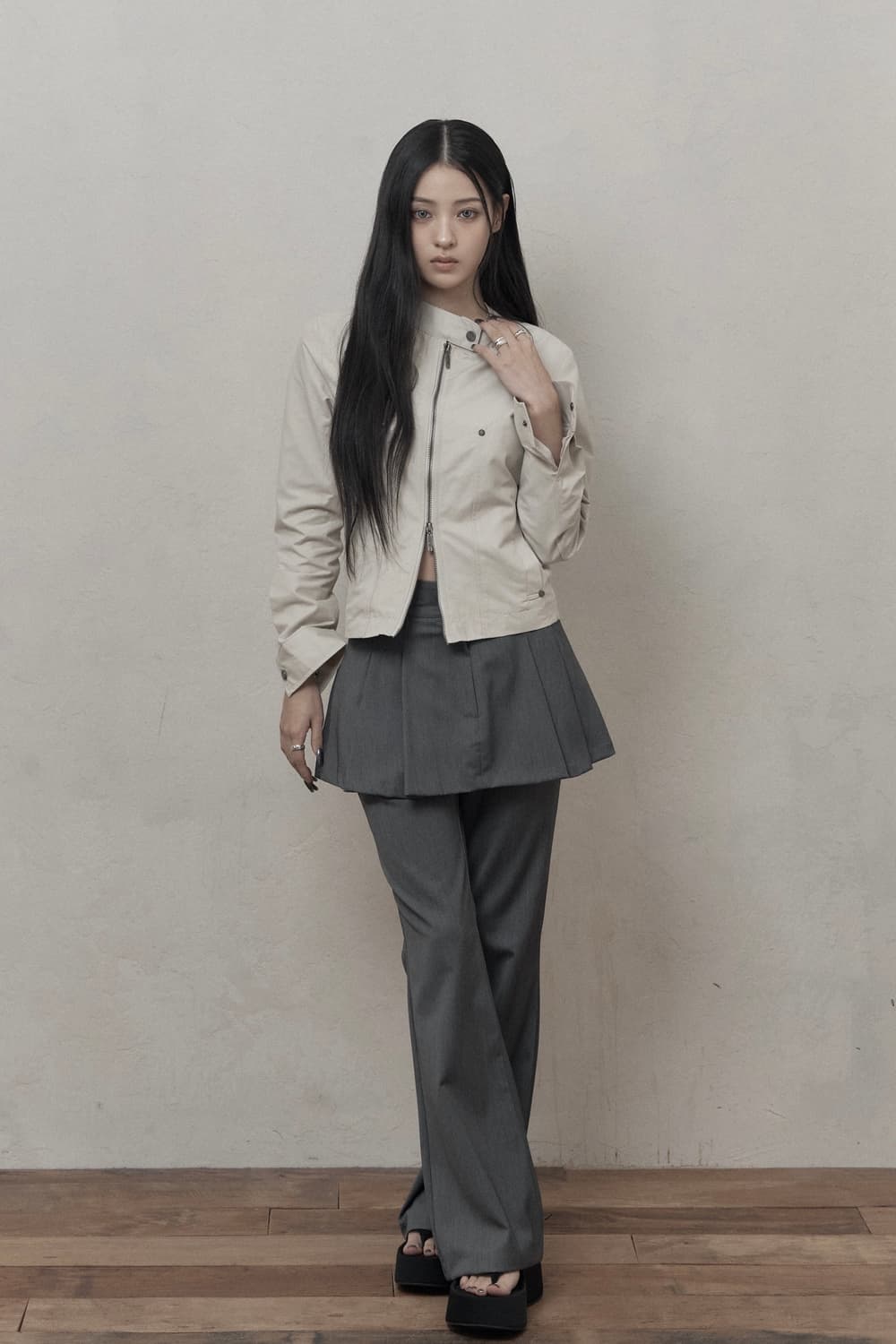 카키포인트 리벳 코튼 자켓 베이지 상품이미지5