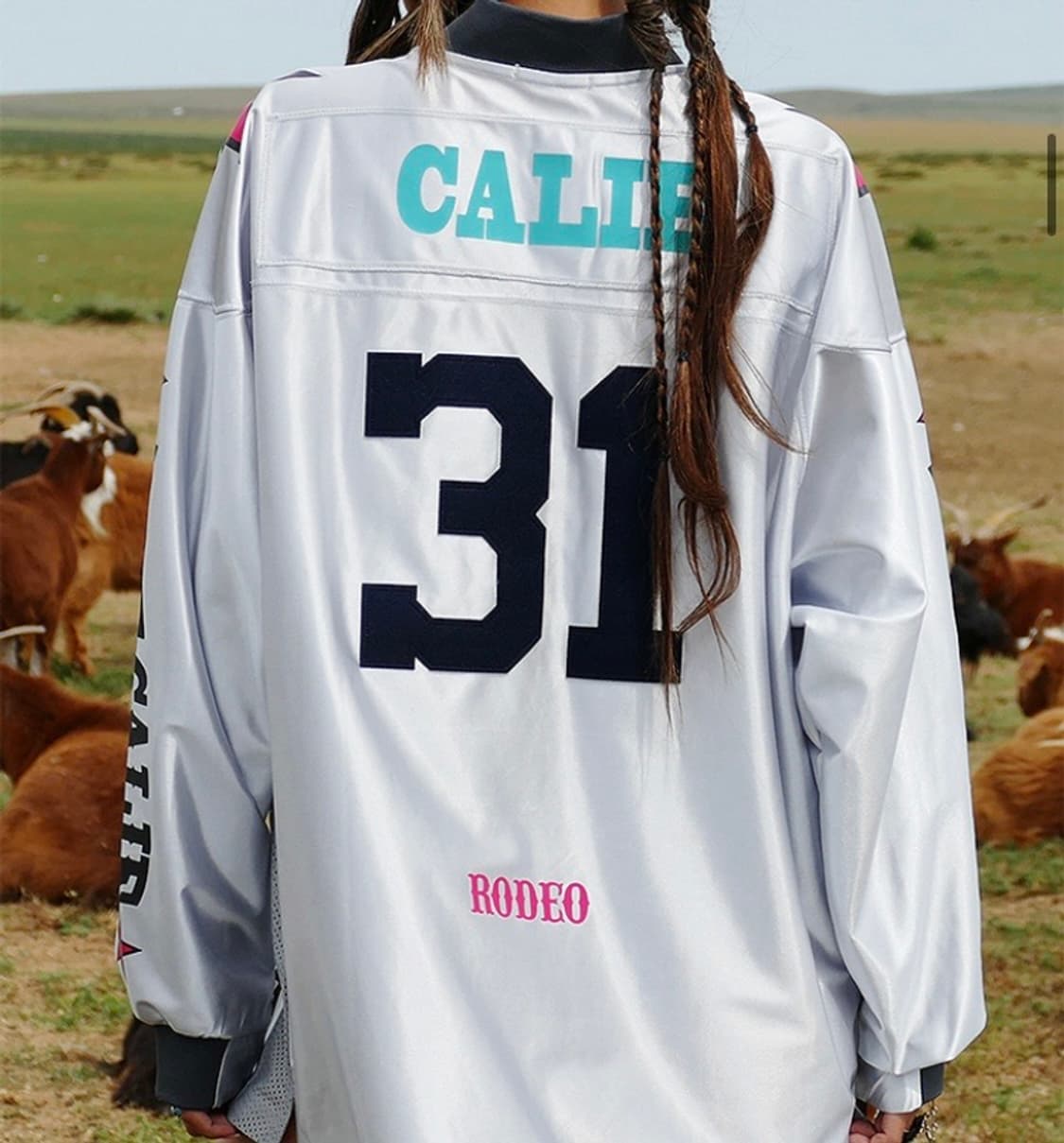 에즈이프 캘리 RODEO 로데오 풋볼 져지 웜업 실버 그레이 상품이미지2