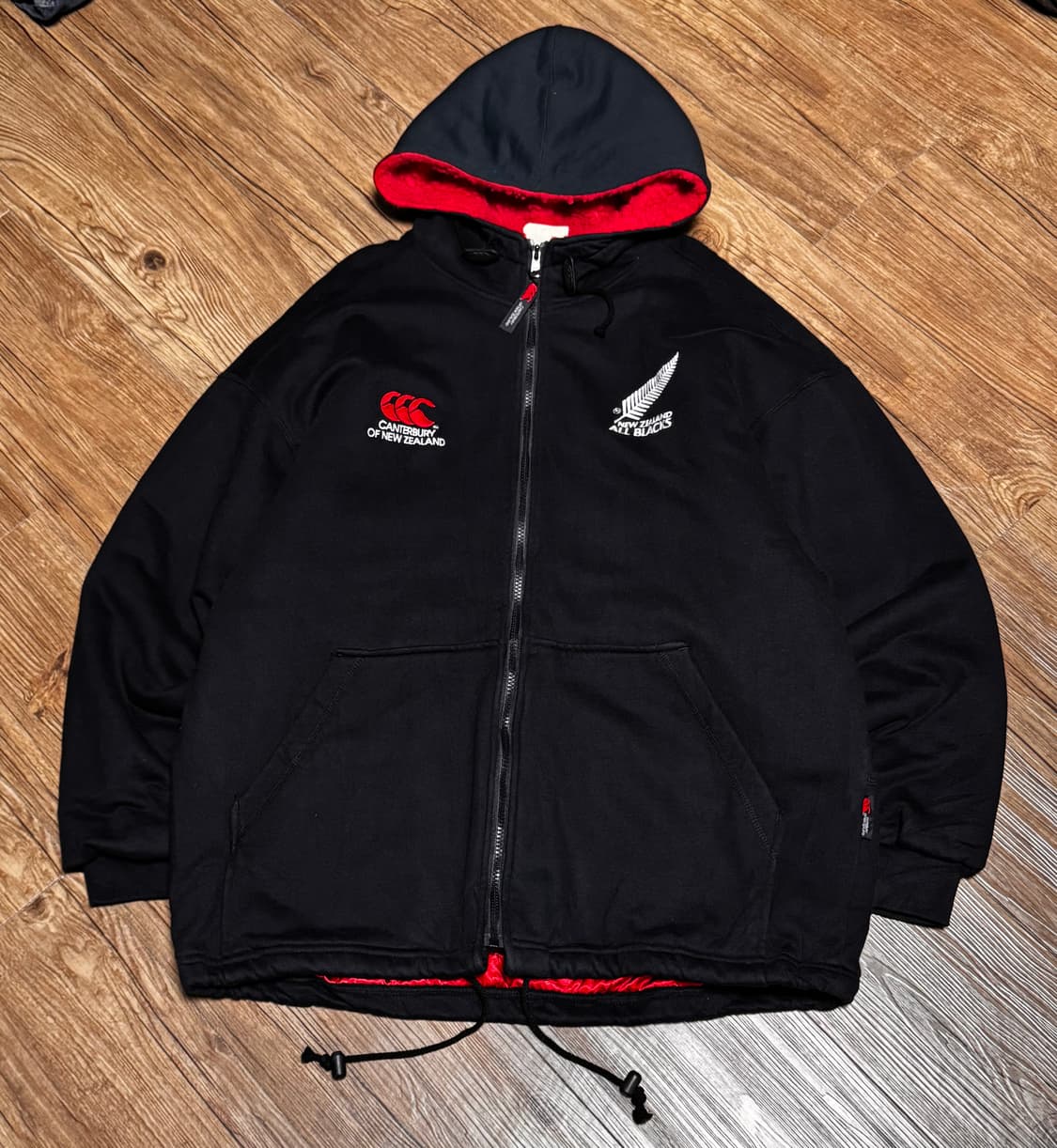 [L] 켄터베리 올 블랙 오버핏 후드집업 자켓 상품이미지2