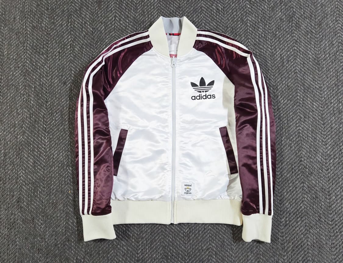 아디다스 Adidas 리버시블 화이트 버건디 트랙탑 상품이미지1