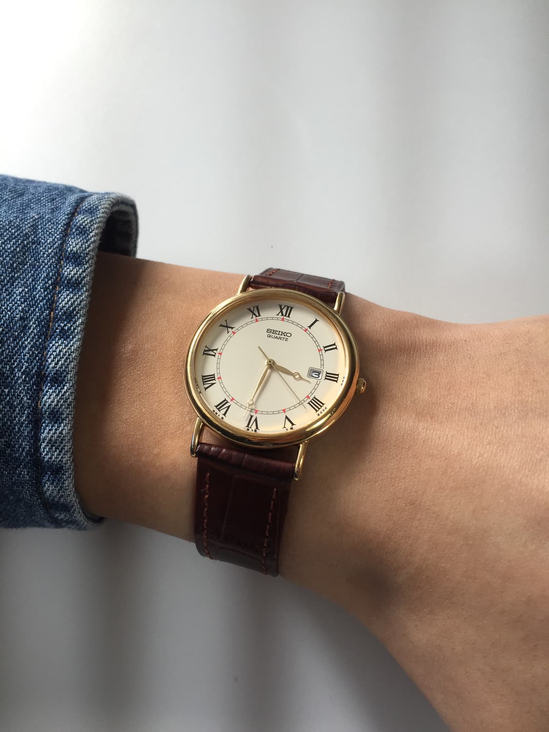 90s seiko roman index gold quartz 상품이미지3