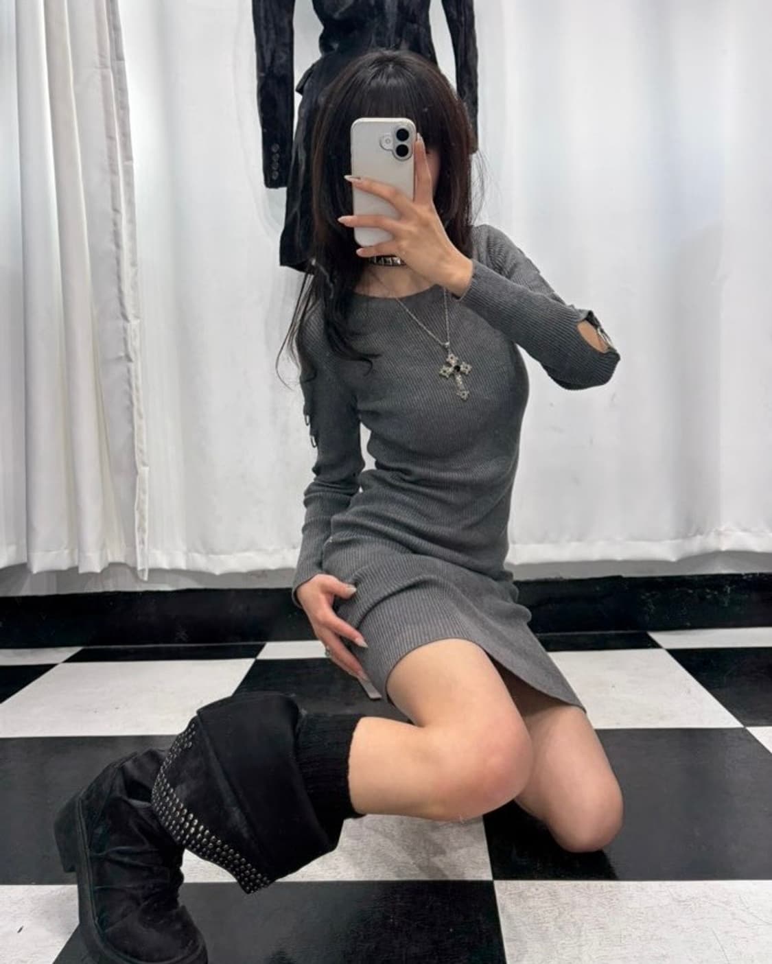 🎸그레이 타이트 원피스🎸 상품이미지2