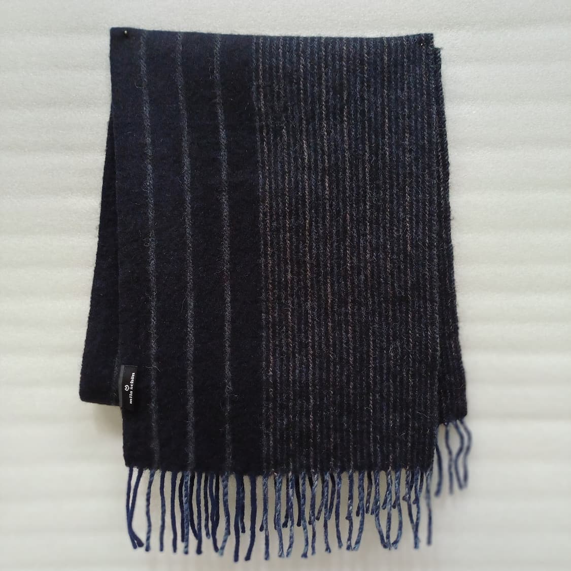 밀라숀 남성 남자 울 머플러 블랙 스트라이프 목도리 훌륭 사랑봉봉 상품이미지3