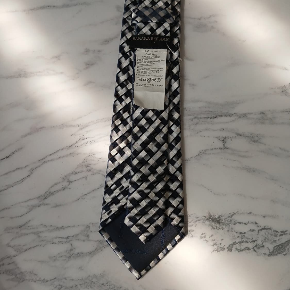 바나나리퍼블릭 네이비 체크 패턴 넥타이 7.6cm S~A+등급 E876 상품이미지8