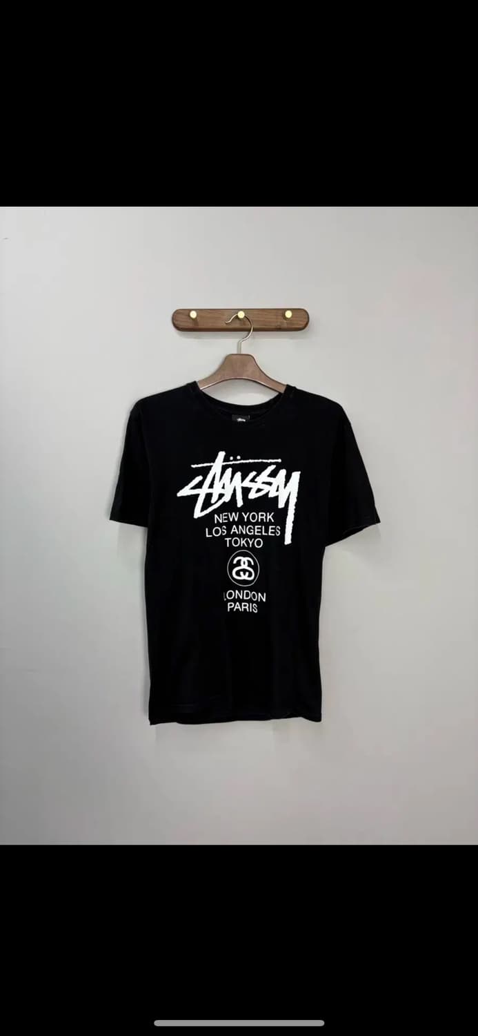 스투시 월드투어 빅로고 블랙 반팔 H1475 상품이미지2