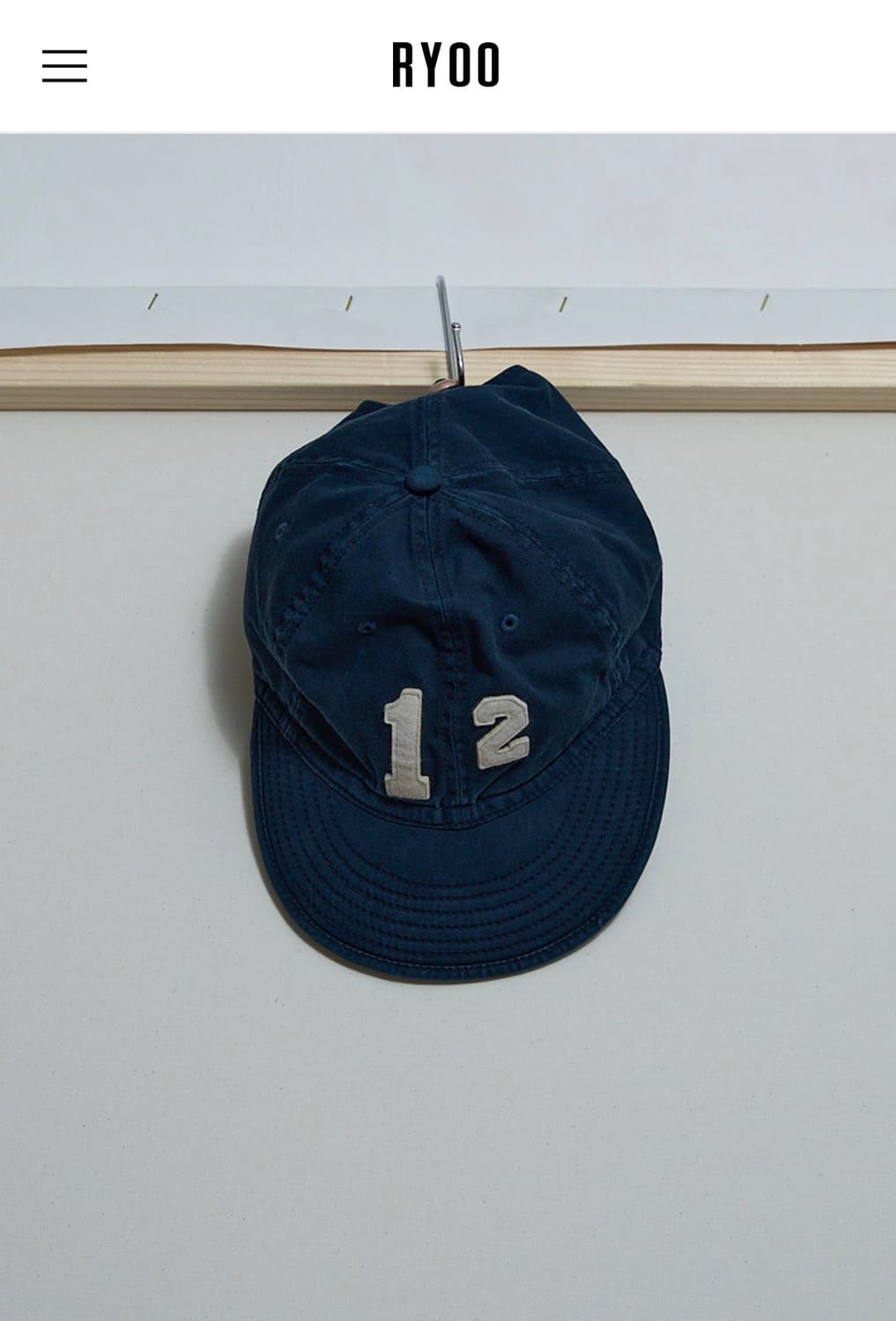 RYOO 12-og ball cap navy 상품이미지1