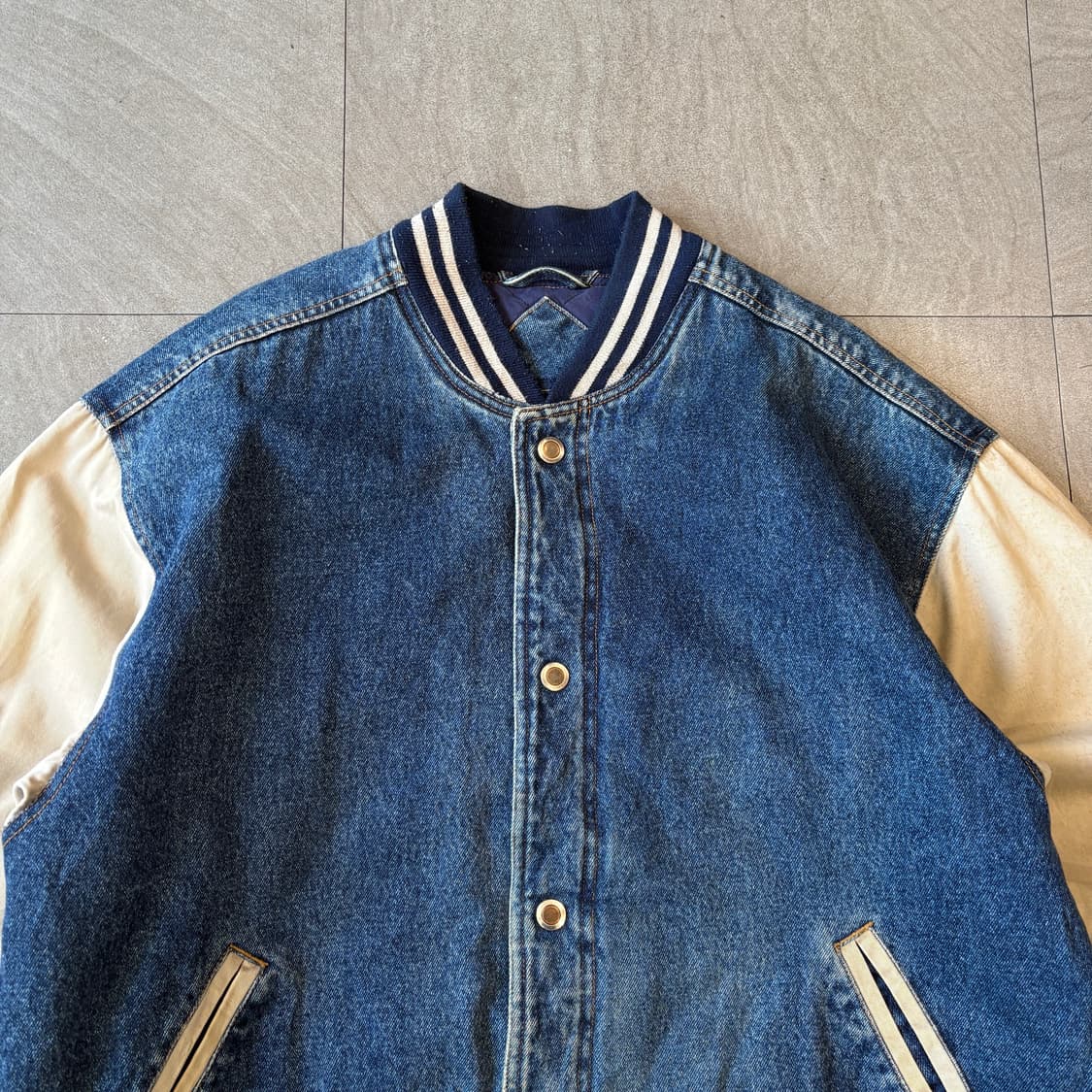 빈티지 데님 베이스볼 자켓 상품이미지3