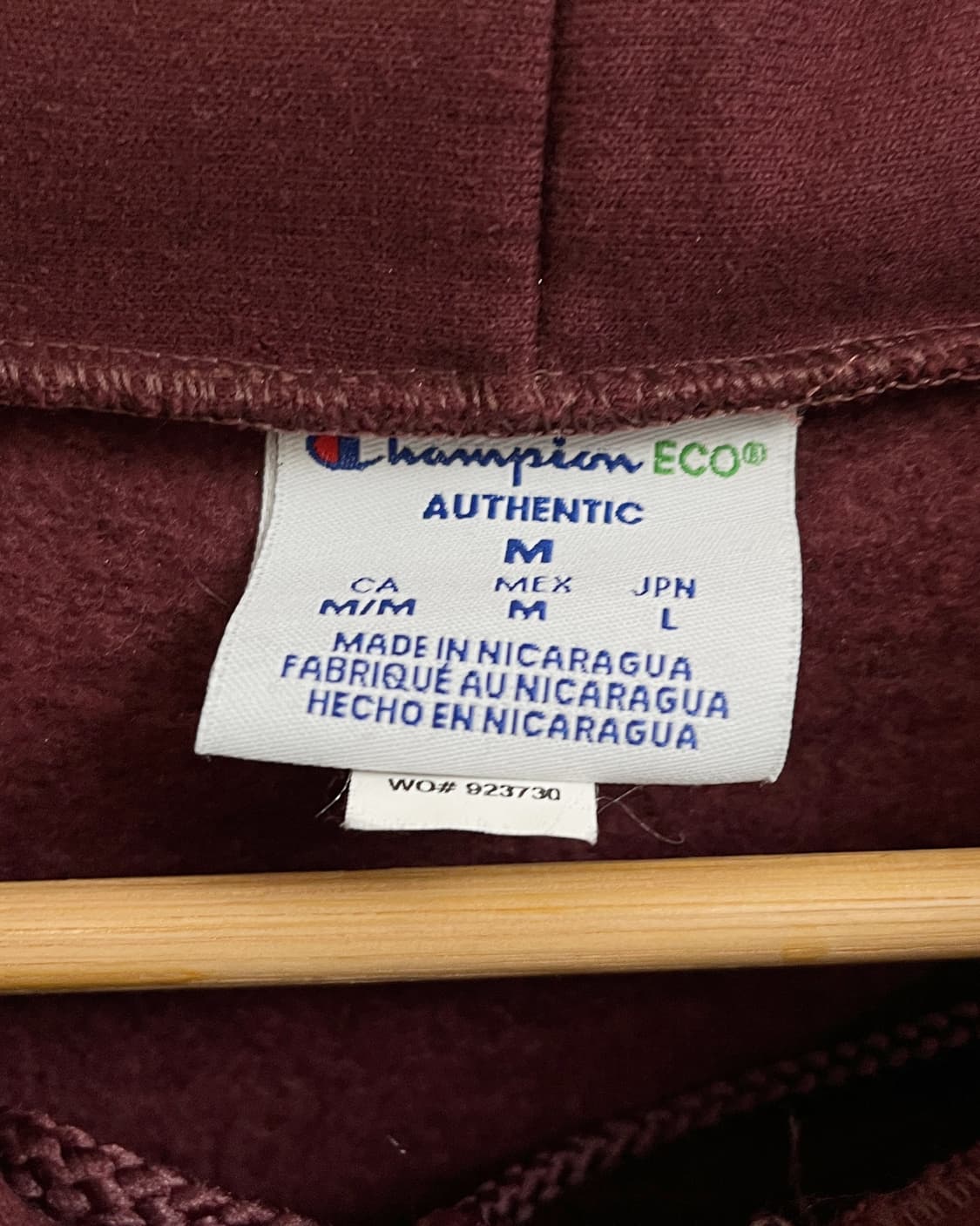 챔피언 00s 하버드 컬리지 버건디 후드티 상품이미지8