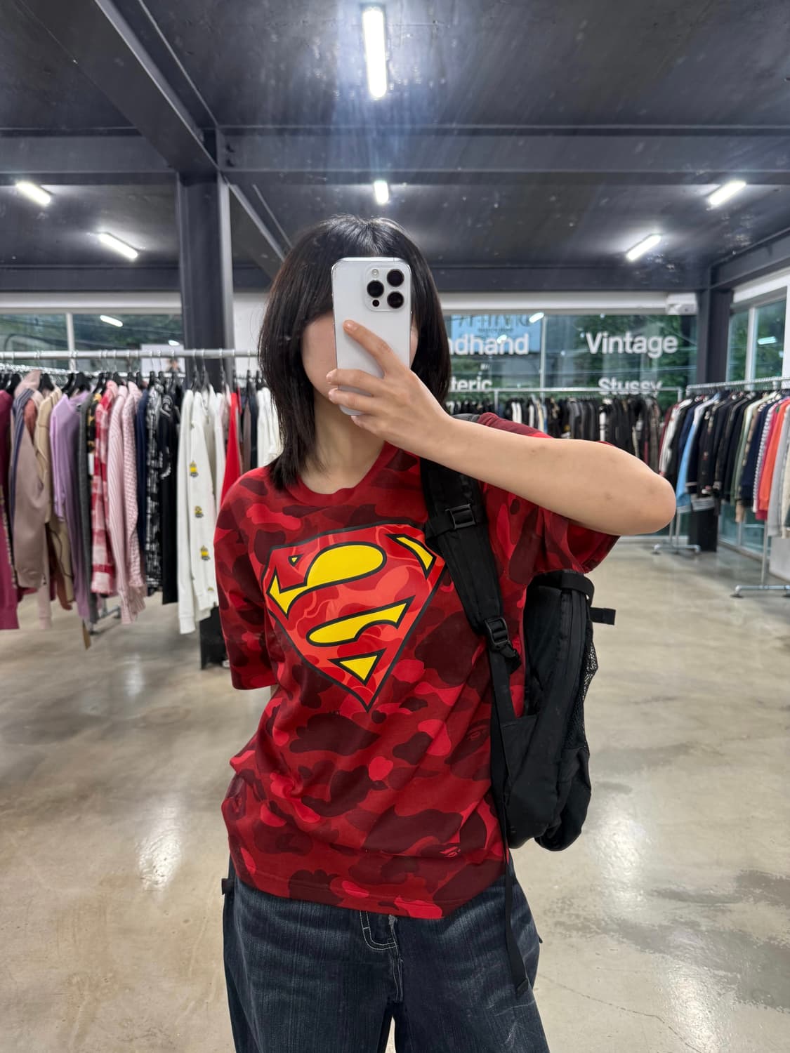 베이프 X DC 슈퍼맨 카모 반팔 상품이미지2