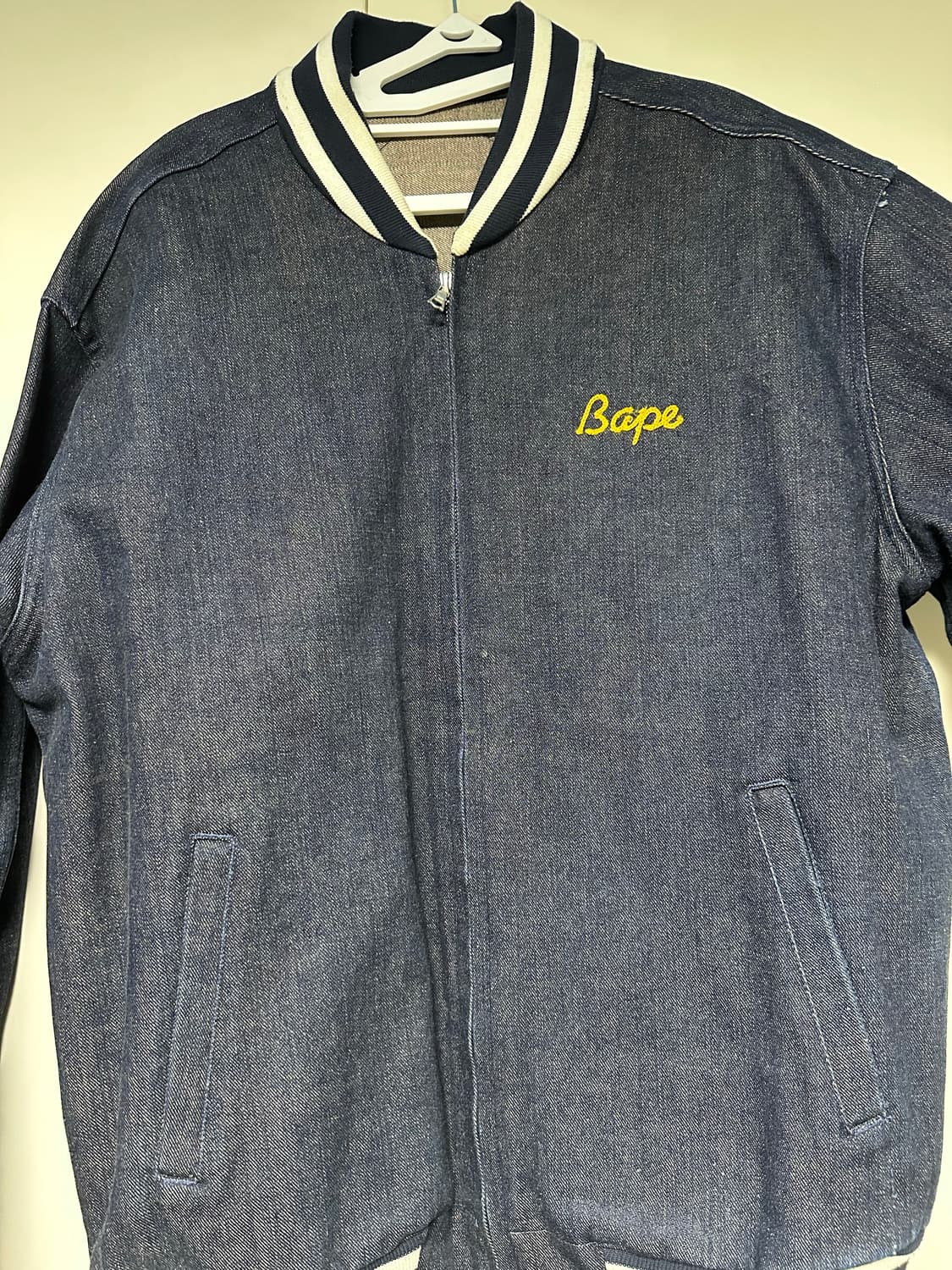 베이프 90's 데님 바시티 자켓 상품이미지1