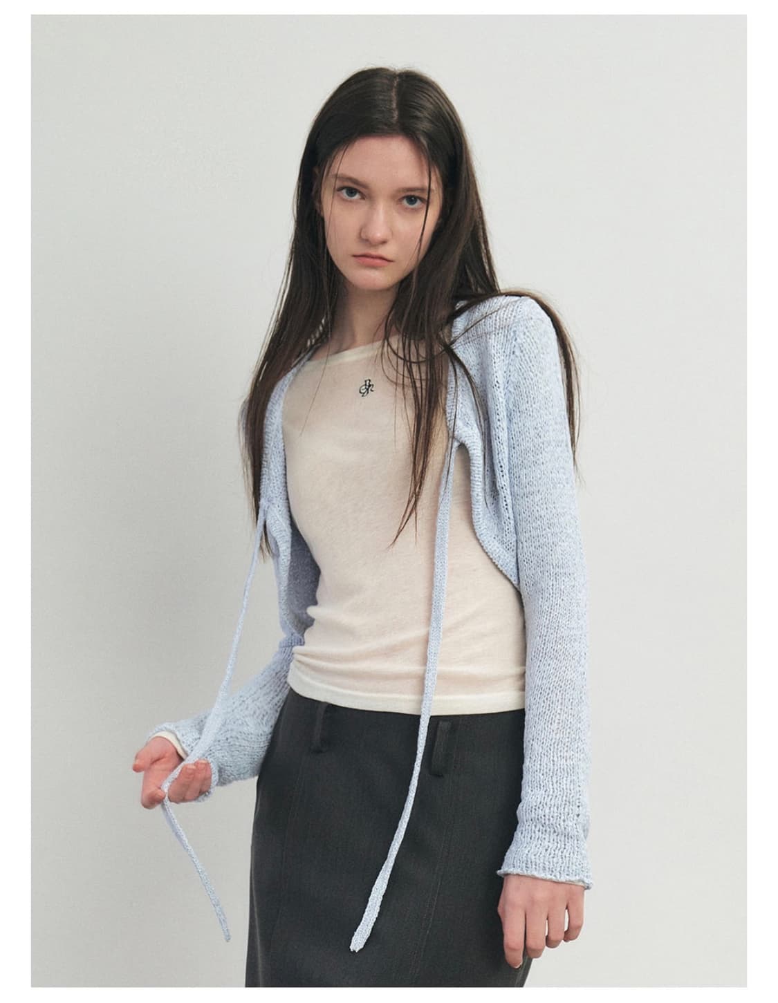 시티브리즈 볼레로 리본 가디건_SKY BLUE 상품이미지1