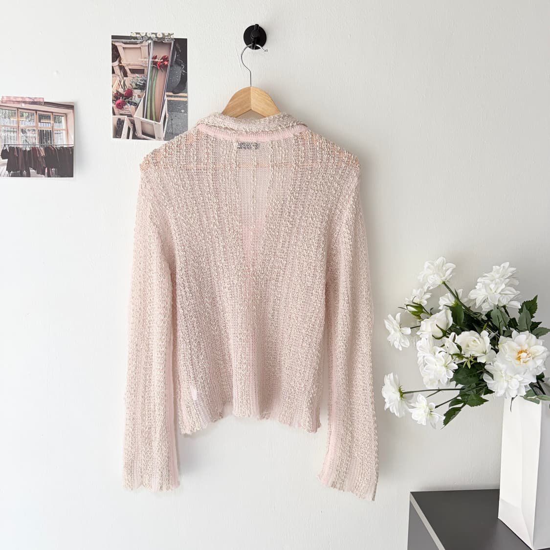 Lepvonj 레프본 짜임니트 셔츠 여름가디건 핑크 상품이미지4