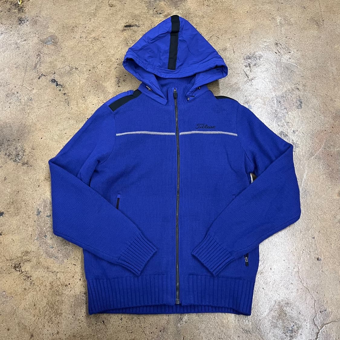 [정품/M] 타이틀리스트 블루 니트 후드 집업 b10 상품이미지2