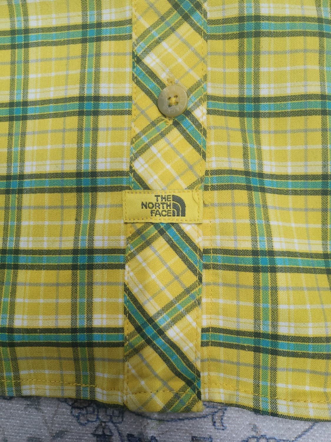 노스페이스 옐로우 체크 셔츠 90 (55반까지) 상품이미지2