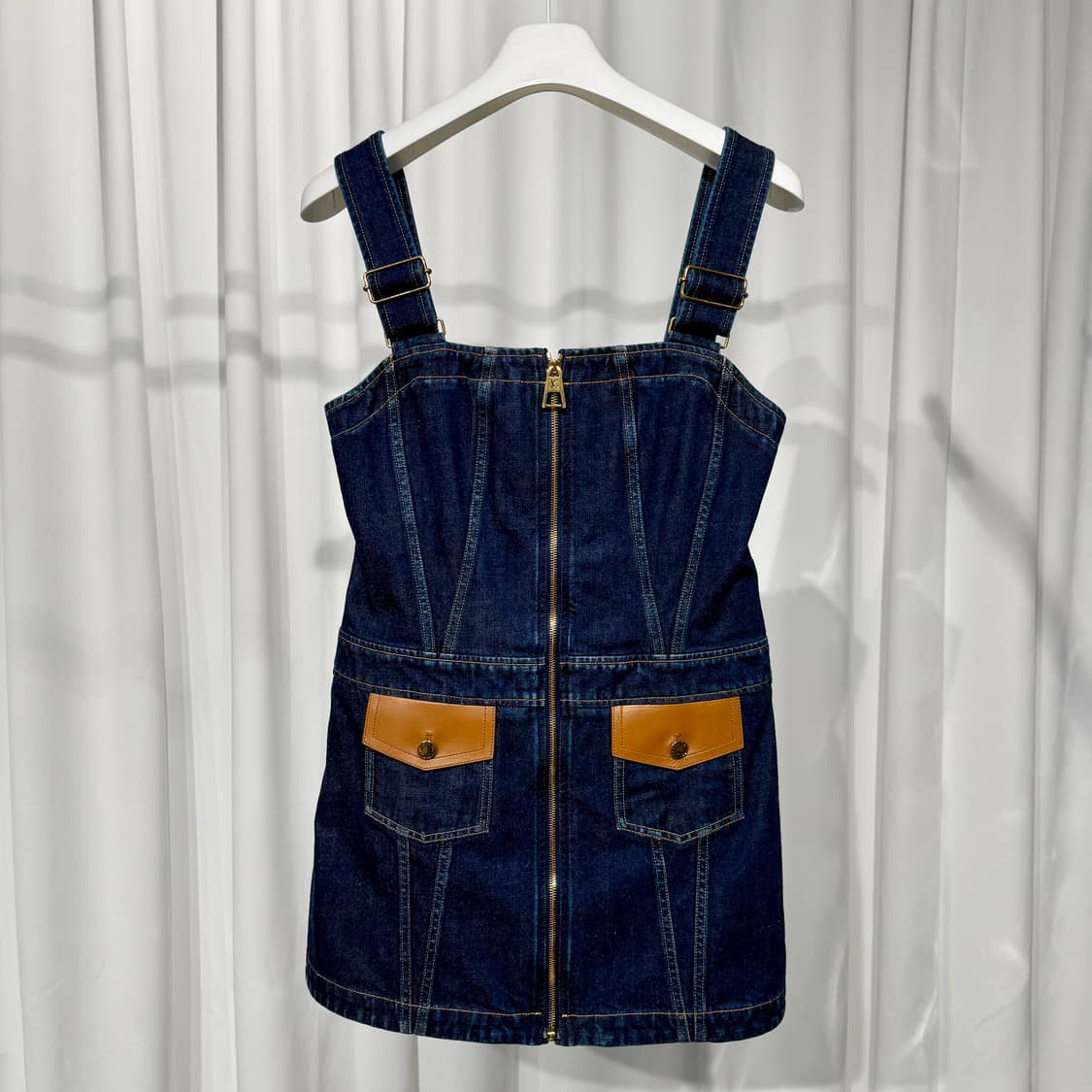 [정품] 루이비통 레더 액센트 데님 미니 드레스 상품이미지1