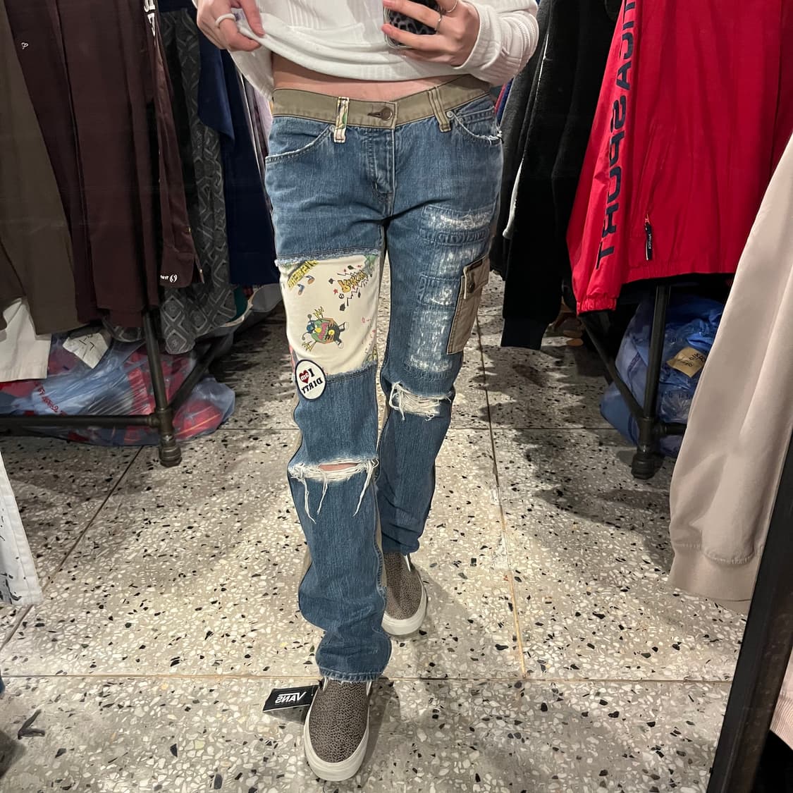 HYSTERIC GLAMOUR 히스테릭 글래머 패치워크 데님 팬츠 상품이미지4