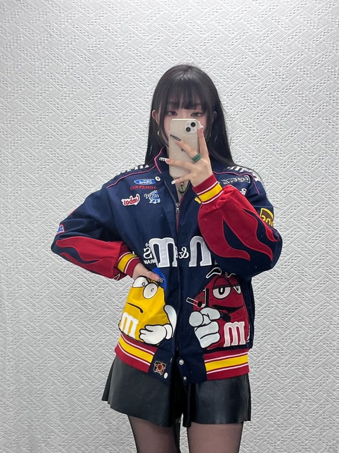 JH 디자인 m&m 펑크 키치 모터사이클 레이싱 자켓 L C10507 상품이미지1