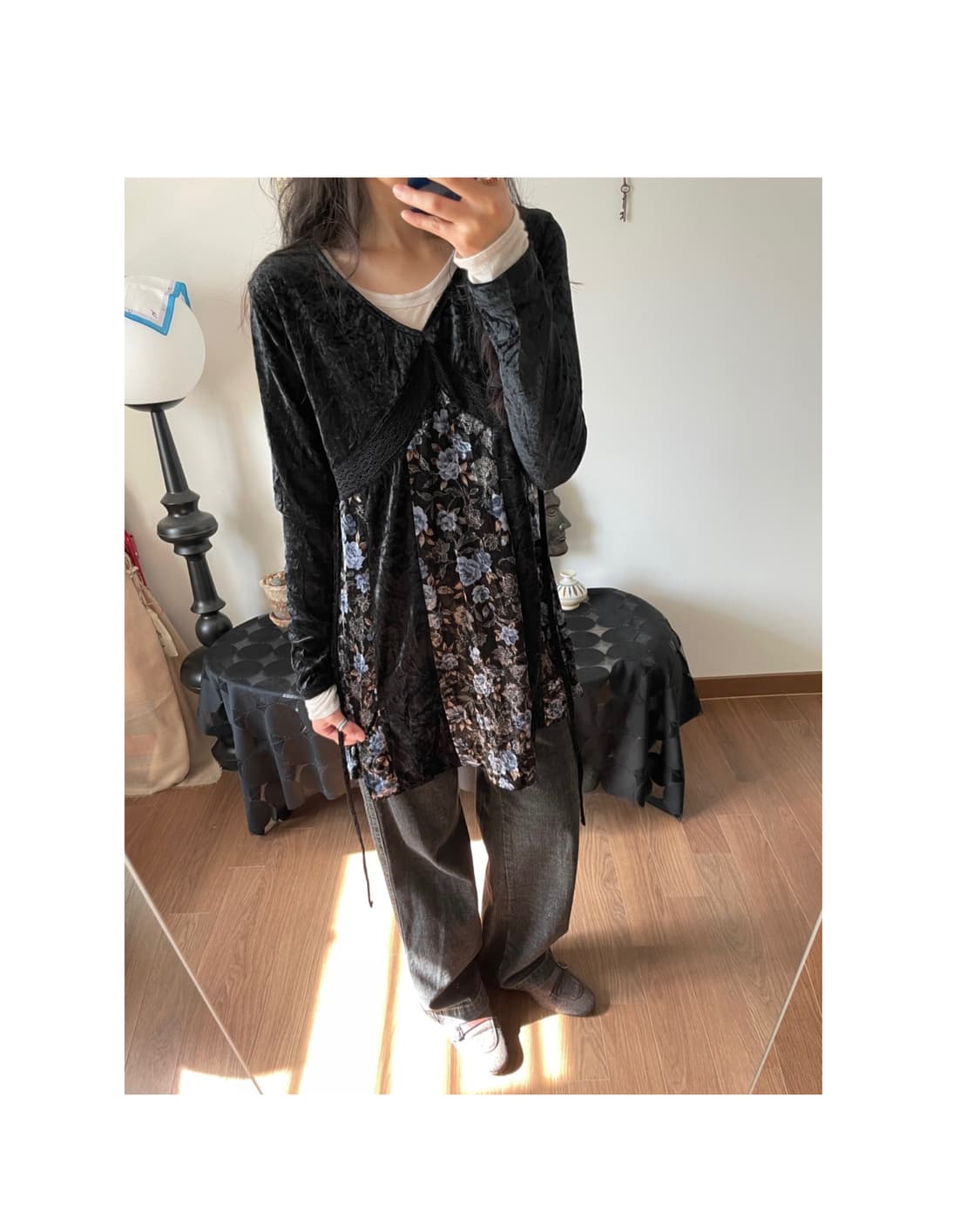 flower patterned top & one-piece 상품이미지5