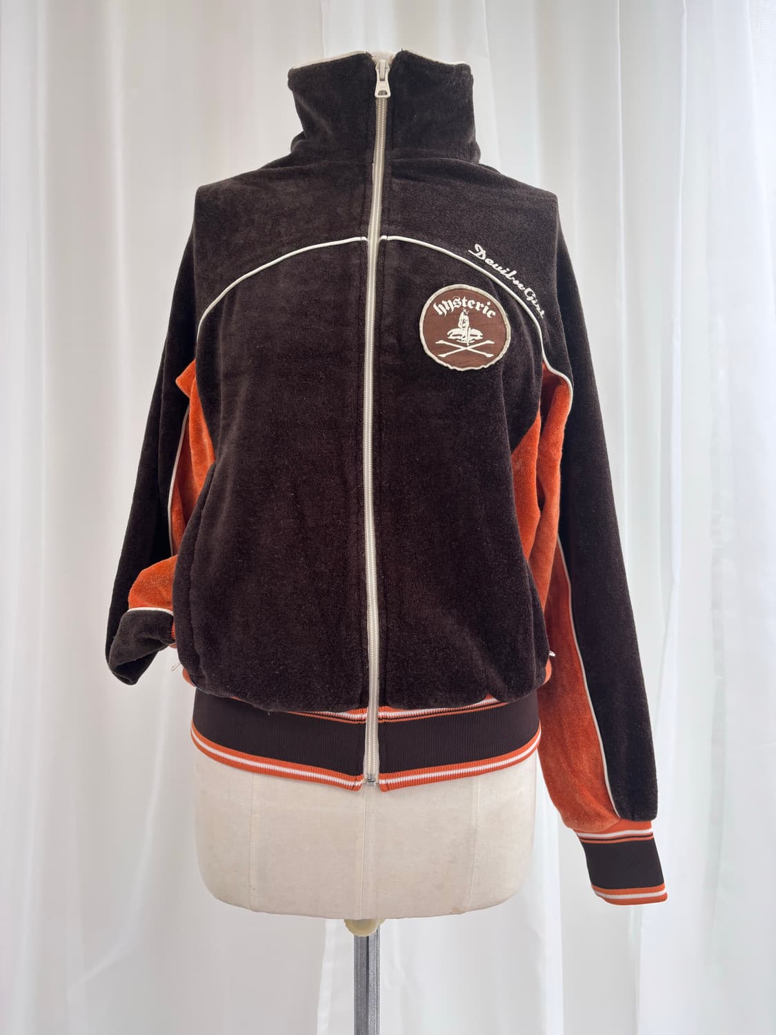 90s 히스테릭 글래머 브라운/오렌지 테리 벨벳 집업 상품이미지8