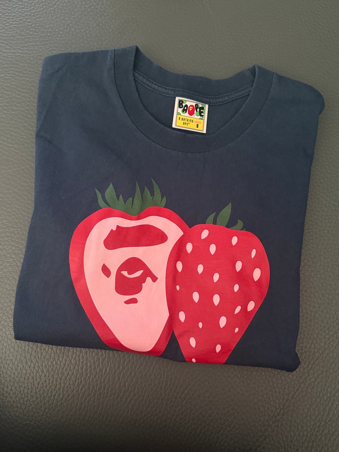 베이프 스트로베리 반팔 네이비 s 상품이미지3