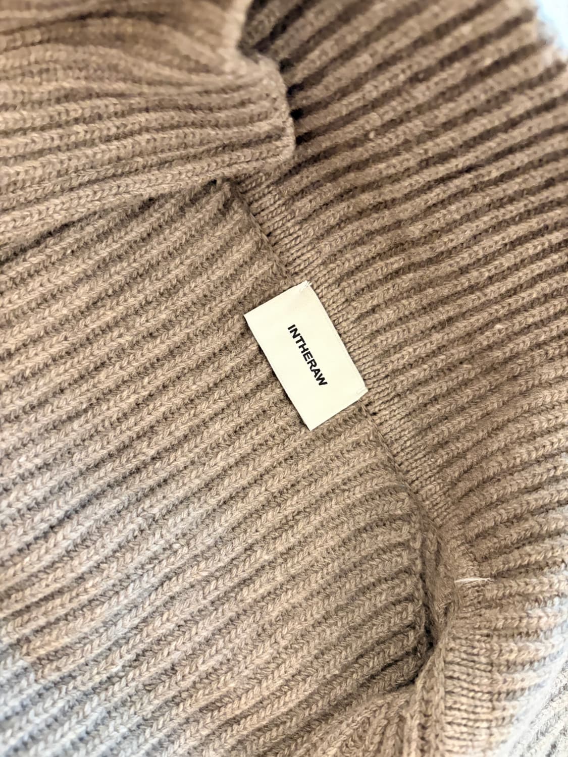 인더로우 풀집업 니트 카키멜란지 3 상품이미지2