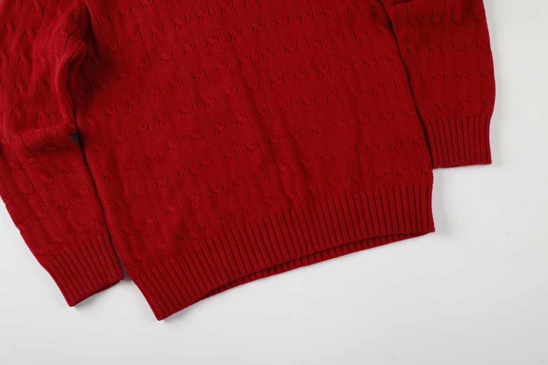 [여성 L] 폴로 랄프로렌 버건디 꽈배기 니트 상품이미지3