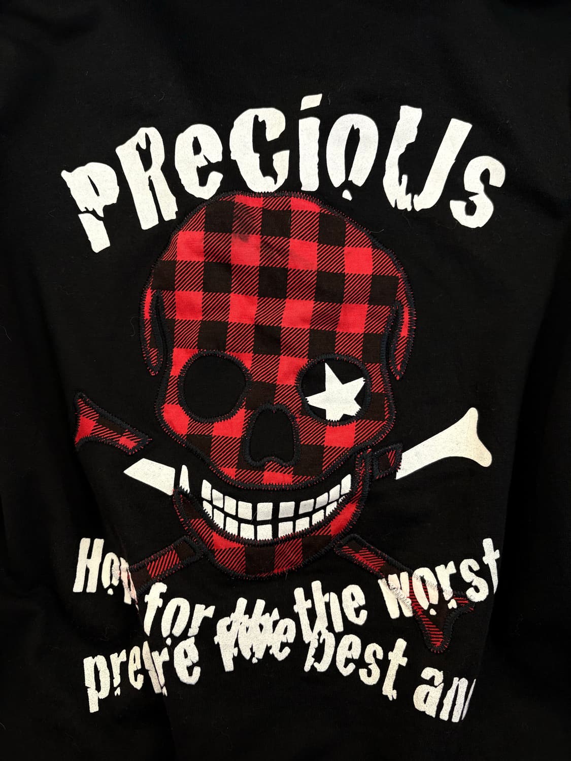 고양이귀 레드체크 스컬 후집 상품이미지4