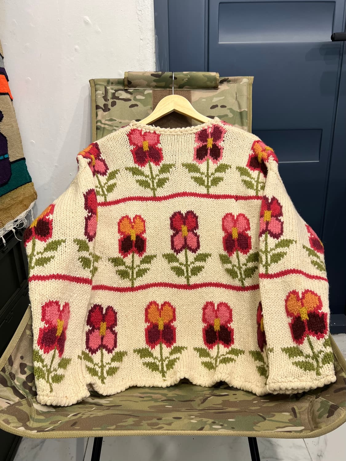 EURO VINTAGE FLOWER 핸드니트가디건 상품이미지2