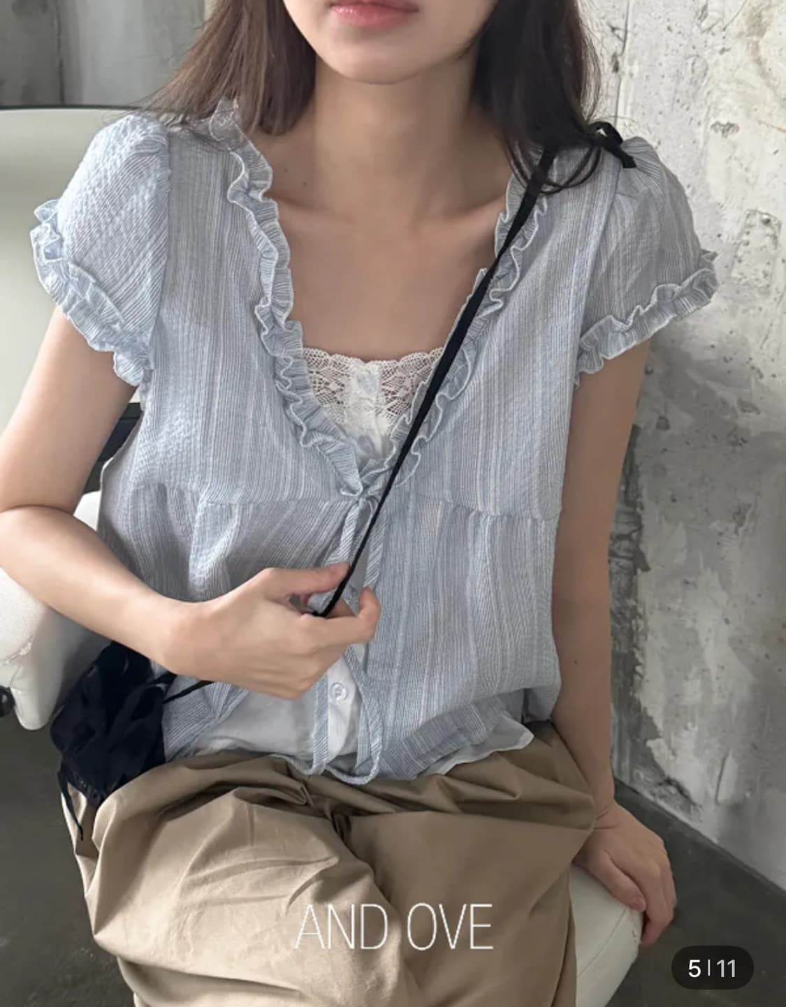 앤드오브 웬디 프릴 리본 블라우스 상품이미지1